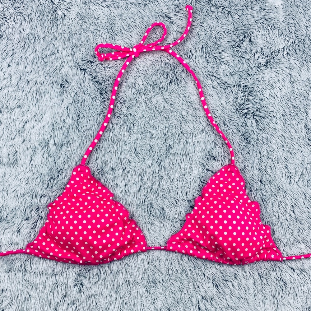 Victoria’s Secret Neon Pink Polka Dot Bikini Top